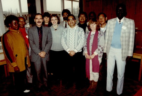 Trevor Williams and former students at Birmingham in 1989 on the 20th anniversary of the MSc course