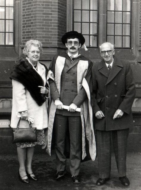 PhD congregation, 12 December 1975 - with Mum and Dad