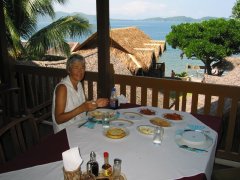 Sunday morning - post Kirby's. Bacon and eggs on the table.