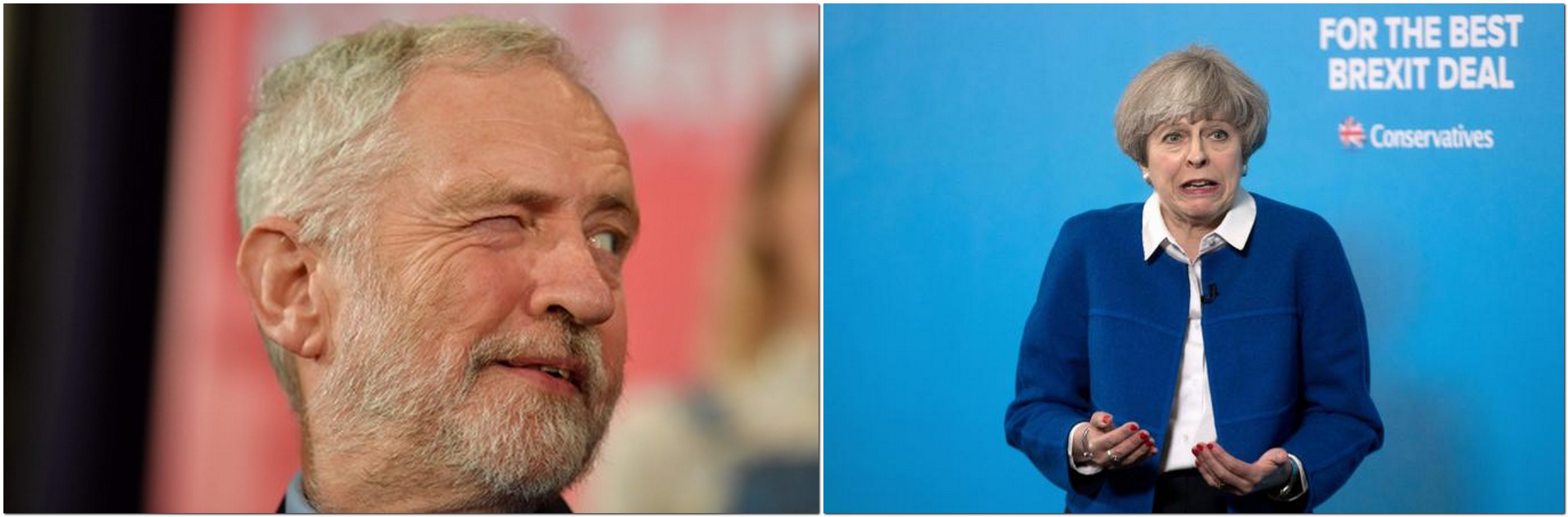 Corbyn image: https://www.telegraph.co.uk/politics/2019/01/17/brexit-jeremy-corbyn-either-clueless-two-faced/; May image: https://www.heraldscotland.com/news/16836420.theresa-may-faces-fresh-tory-bid-to-outs-her-as-prime-minister/